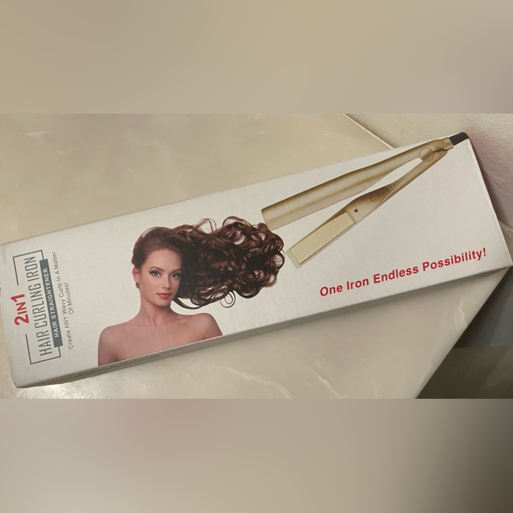 2-in-1 pro hair curling straightening iron